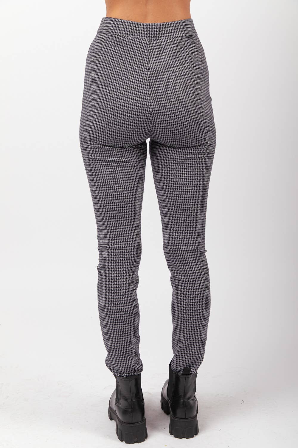 Print Leggings Fit Stretchy Knit Pants: OLIVE MIX / S-M-L