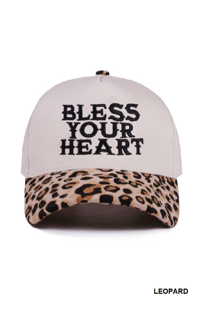 Bless Your Heart Two Tone Canvas Cotton Cap Zenana .: FLORAL / OS