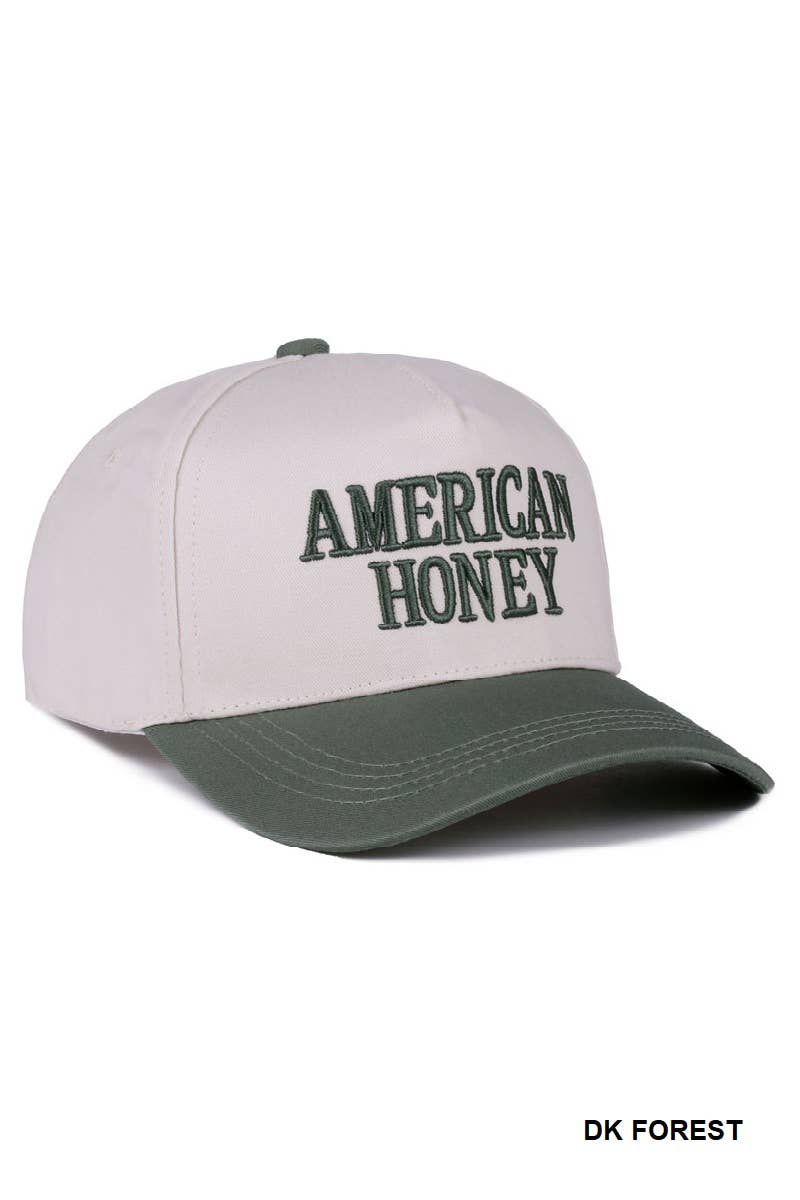 American Honey Two Tone Canvas Cotton Cap  Zenana : COW/ OS