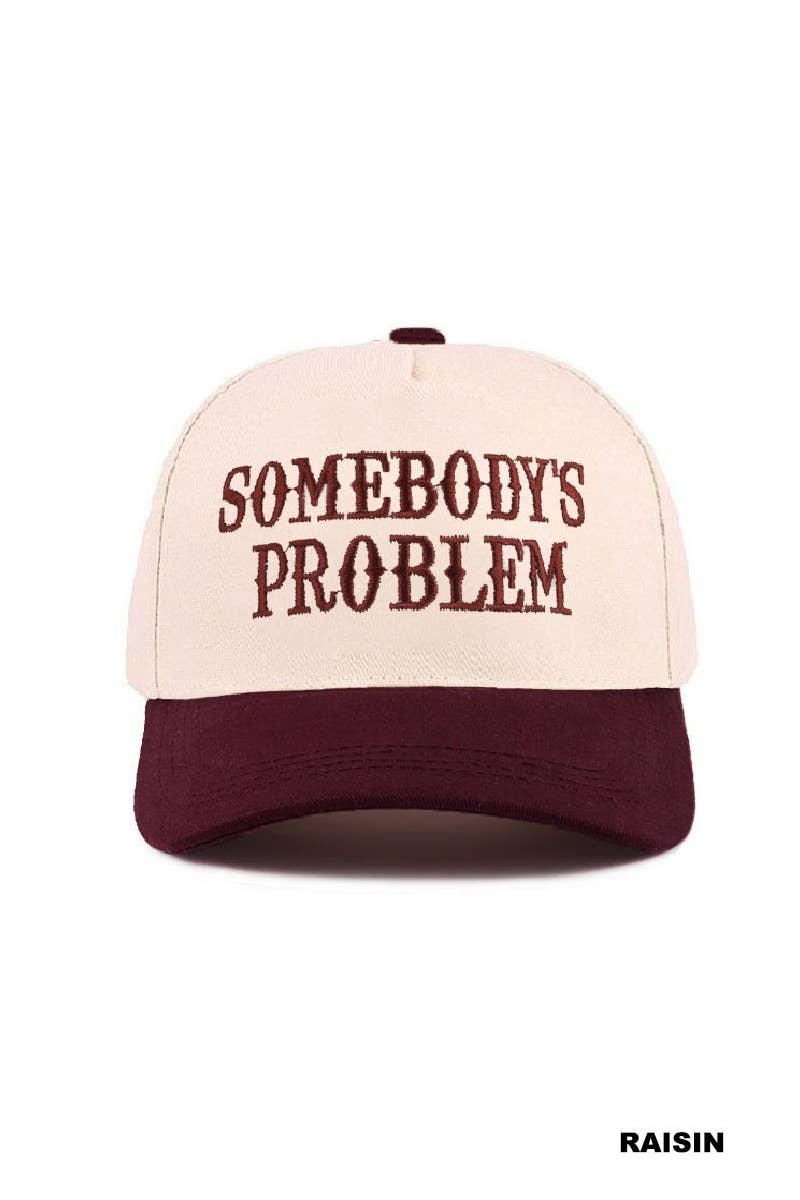 Zenana Somebody's Problem TwoTone Canvas Cotton Cap: COW / OS