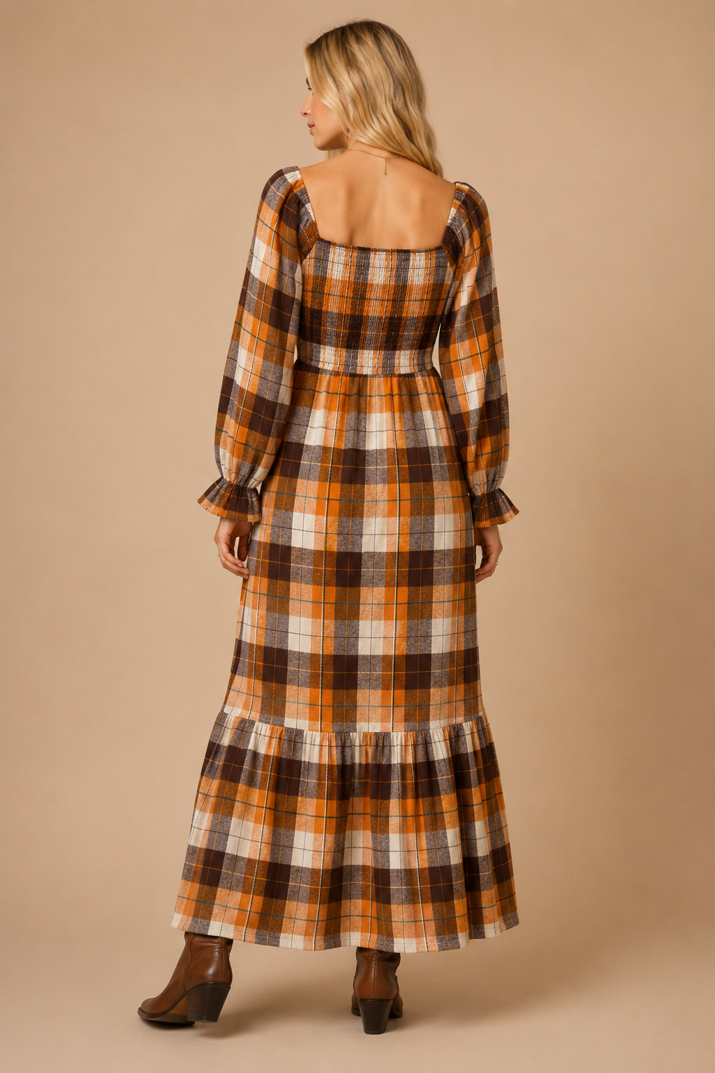 Autumn Vintage Love Plaid Flannel Maxi Dress - Sizes Small - 3X