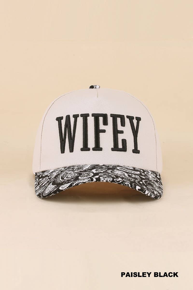 Zenana Happy Wife, Happy Life Two Tone Snapback Hat: FLORAL / OS