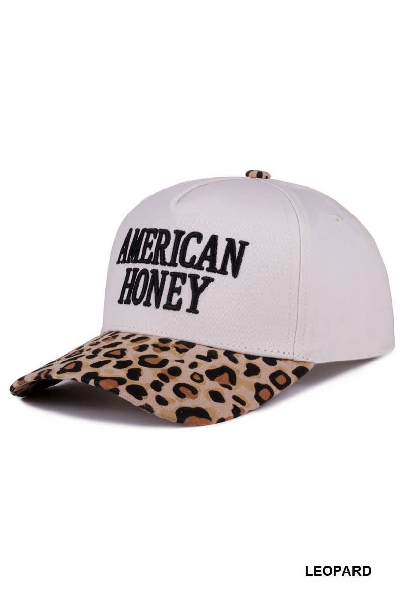 American Honey Two Tone Canvas Cotton Cap  Zenana : CAMO/ OS