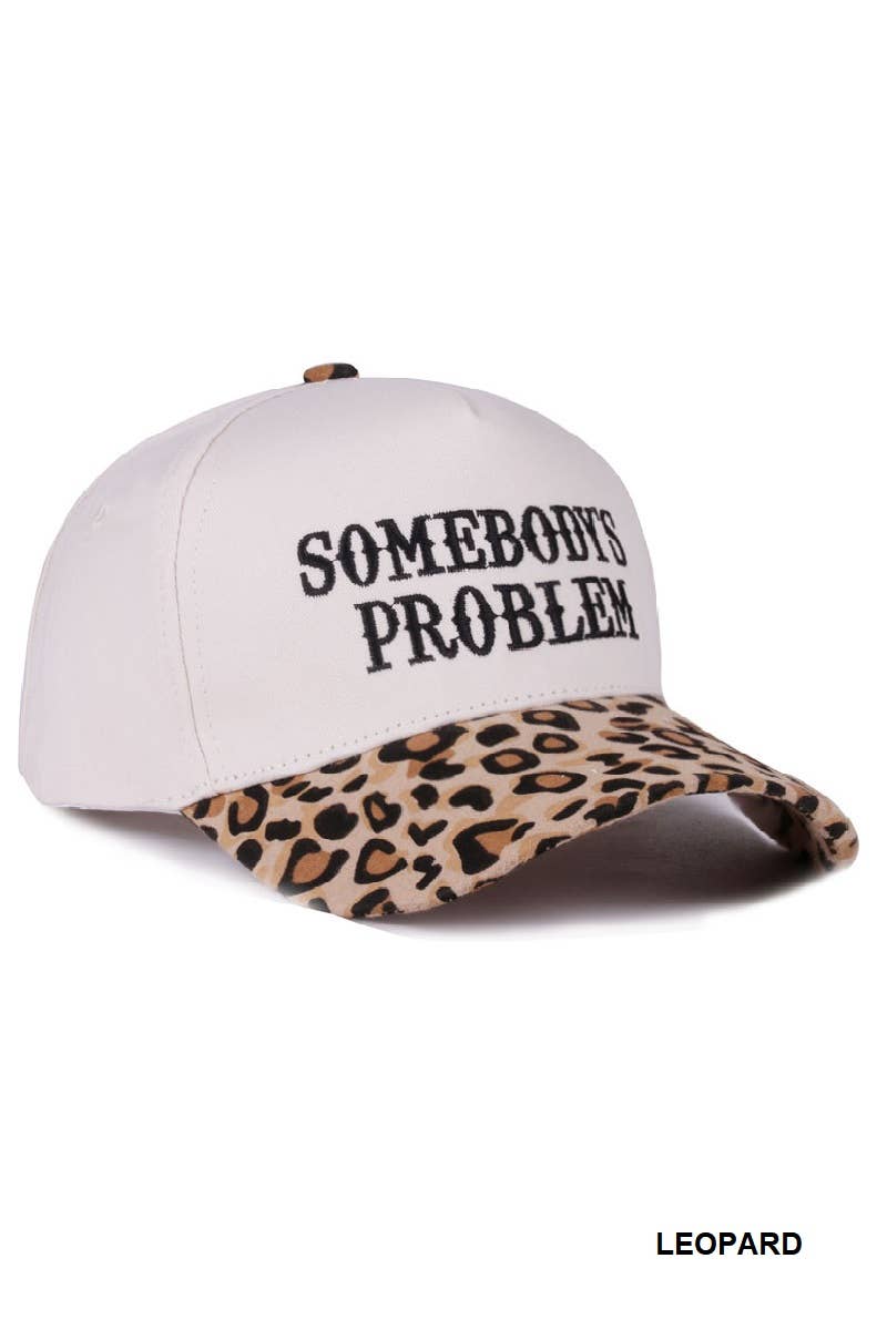 Zenana Somebody's Problem TwoTone Canvas Cotton Cap: COW / OS