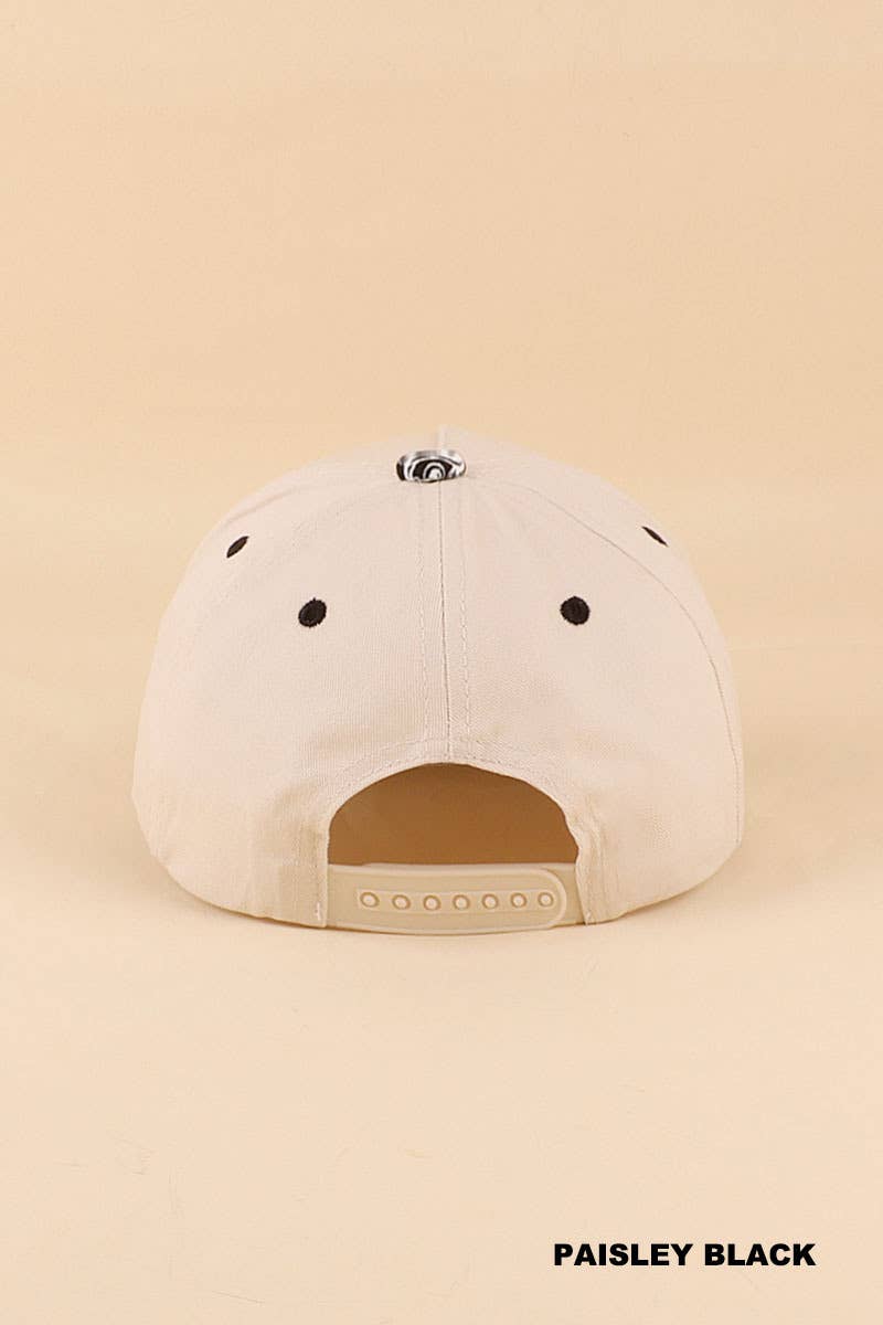 Zenana Happy Wife, Happy Life Two Tone Snapback Hat: FLORAL / OS