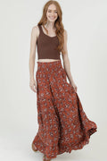 Autumn Romance Tiered Maxi Skirt  Sizes Sm-Lg