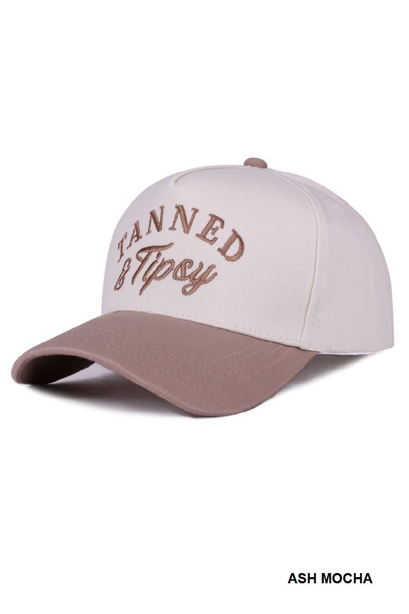 Tanned & Tipsy two tone canvas cotton cap  Zenana .: FLORAL / OS