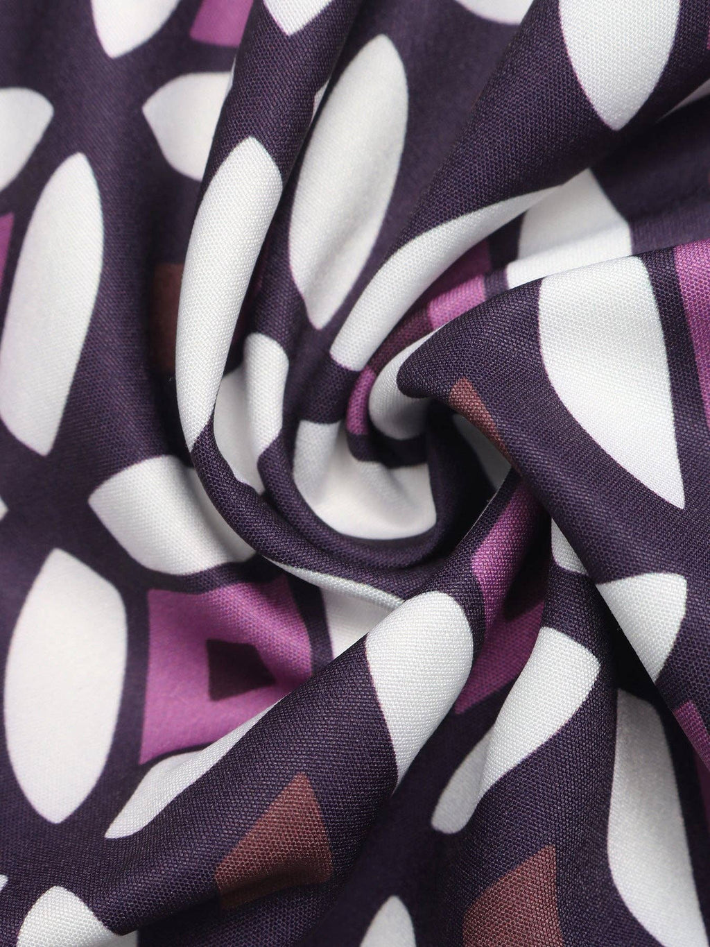 Geometric Chiffon Maxi Skirt Boho Smocked Tiered: Purple - Small - XL