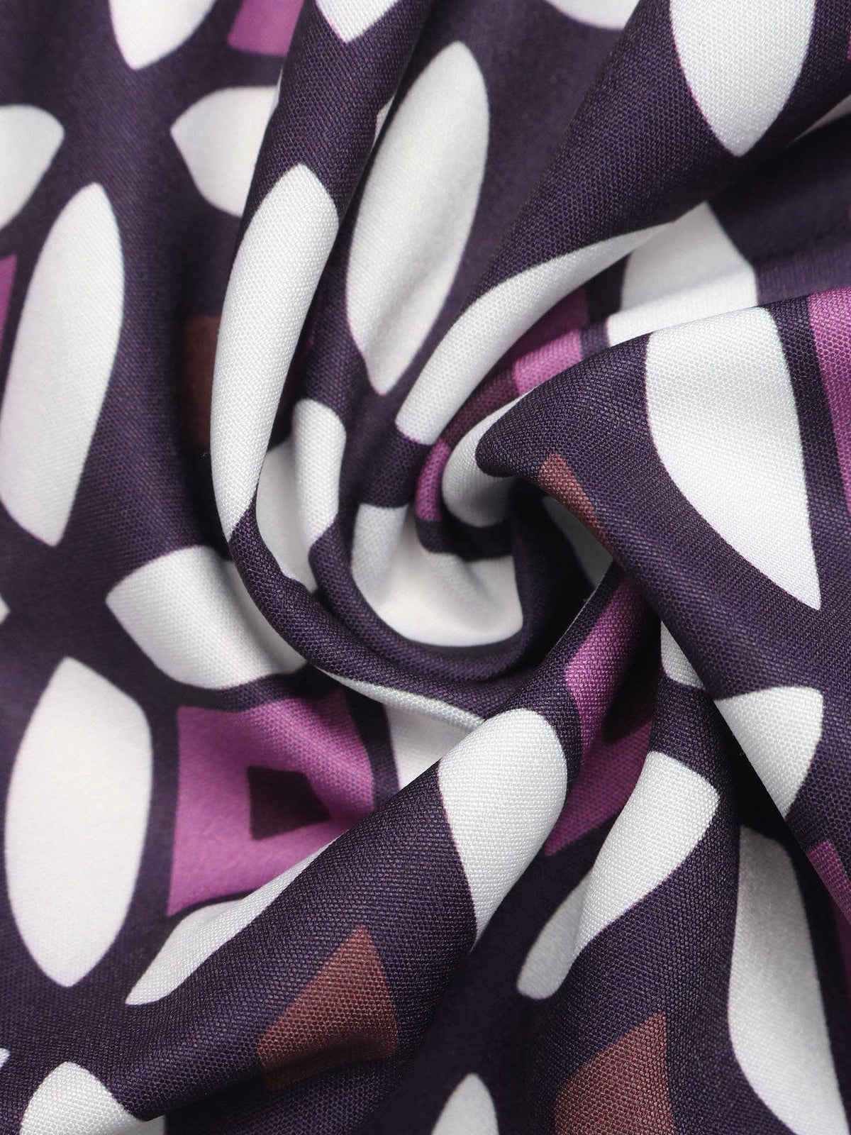Geometric Chiffon Maxi Skirt Boho Smocked Tiered: Purple - Small - XL