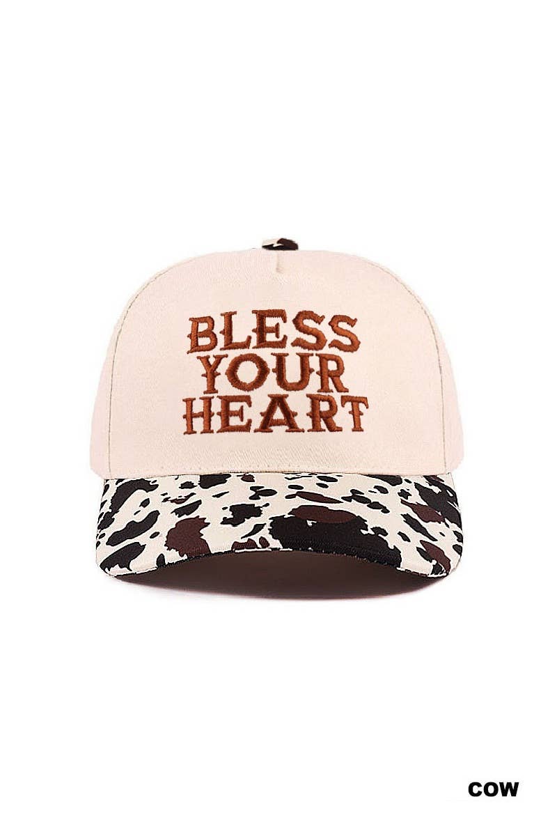 Bless Your Heart Two Tone Canvas Cotton Cap Zenana .: FLORAL / OS