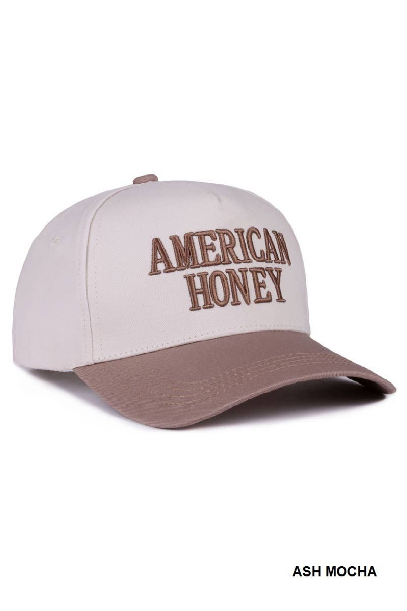 American Honey Two Tone Canvas Cotton Cap  Zenana : COW/ OS