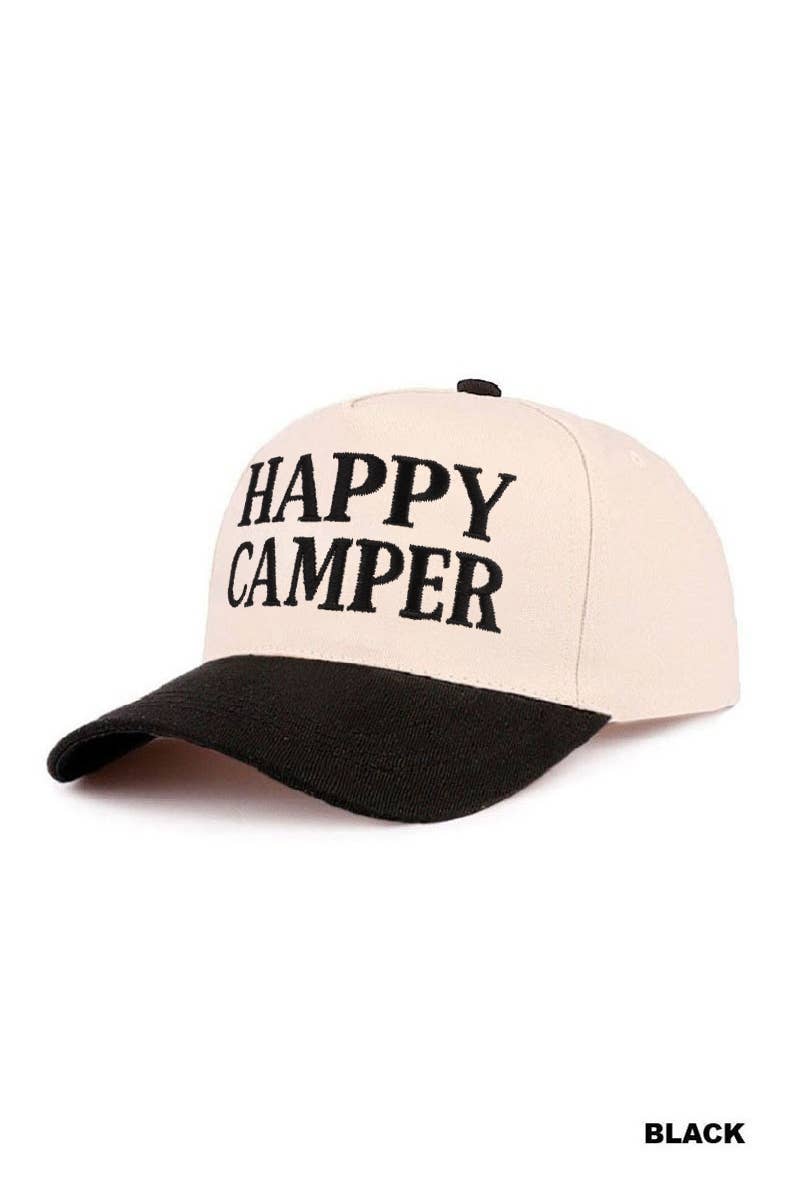 Zenana Happy Camper Two Tone Cotton Hat: CAMO/ OS