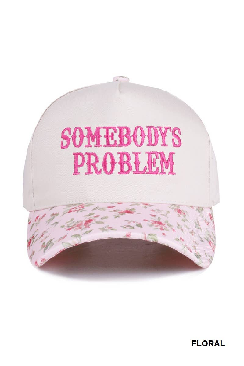 Zenana Somebody's Problem TwoTone Canvas Cotton Cap: COW / OS